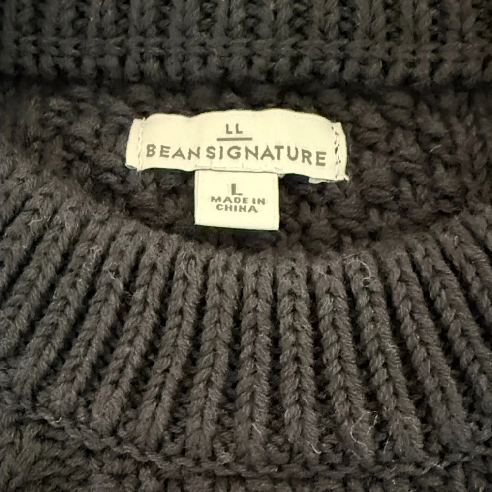 L.L. Bean Black Cable Knit Sweater - Picture 3 of 4